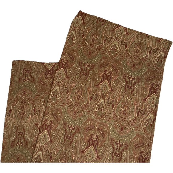 Chris Madden Set 4 Window Curtains Panels & Swag Valance Red Print Luxury Drapes - Picture 5 of 6